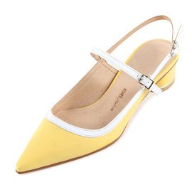 [KUHEE] Sling-back(9062K) 3.5cm-Middle heel Mary Jane Strap Point Handmade Shoes-Made in Korea
